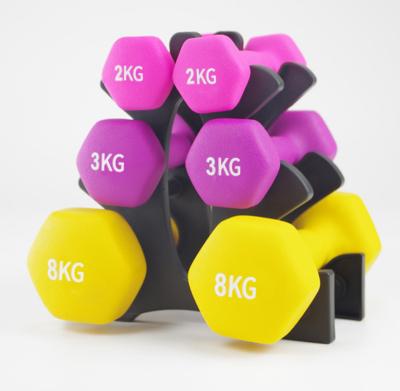 China High Quality Durable Women's Multicolor Hex Dumbbells Non-slip And Waterproof Gym Dumbbell for sale