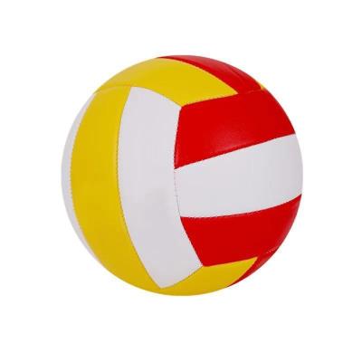 China Durable Striped PU Printing Beach Volleyball Court Stadium Colorful Volleyball Ball For Game Training for sale