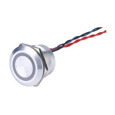 China NO/NC/K 19mm Red Green Stainless Steel Push Button Switch 24v Piezo Switches IP68 JDU19B-TNO-E for sale