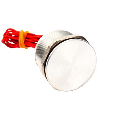 China 24v Momentary Flat Head Metal Contact Waterproof Normally Open 22mm Piezo Switch With Wire Lead PS22B-P10F for sale