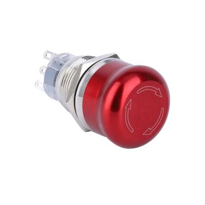 China Stainless Steel /Aluminum Oxide 1NO1NC 2NO2NC 3A Red Green 12 Volt Superior 3 Plastic Pins IP65 IK02 Diffuse 16mm Waterproof Emergency Stop Button for sale