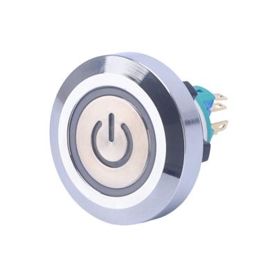 China Metal+Plastic waterproof IP67 22mm metal 6pins momentary push button switch ring 12v and illuminated power led button switch unlocked for sale