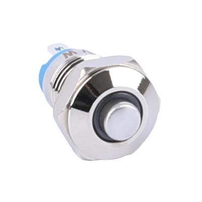 China Stainless Steel Nickel Plated Brass /Aluminum Oxide 8mm On Switch Momentary Push Button Illuminated Small Reset Push Button Switches Led Waterproof Metal Push Button Switch 1NO for sale