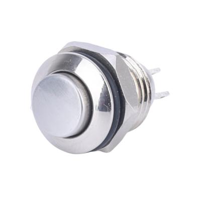 China Stainless Steel /Aluminum Oxide 10mm Nickel Plated Brass Pin Mini Switch 2 Momentary IP65 Waterproof Reset Micro On Off Metal Push Switches Button for sale