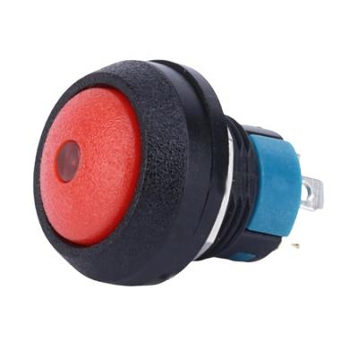 China Hot Selling Plastic Dome Light Par 1NO 12mm Dot Light Led Light Momentary Push Button Switch 220v for sale