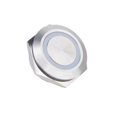 China Flattest 25mm 12V Momentary Waterproof Stainless Steel /Aluminum Oxide 12mm 16mm 19mm 22mm Metal Led RGB Illuminated Push Button Switch for sale