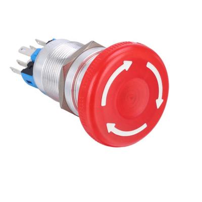 China Stainless Steel /Aluminum 22mm Oxide Good 5pins 1NO1NC IK08 Red Led Ring Diffuse 3A 12V IP66 Waterproof Light Emergency Stop Plastic Button for sale