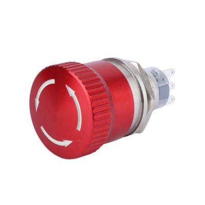 China Stainless Steel /Aluminum Oxide 5A 1NO1NC Mushroom 3pins Red Green 2NO2NC IK09 Stainless Steel Waterproof IP65 22mm Emergency Stop Switch for sale