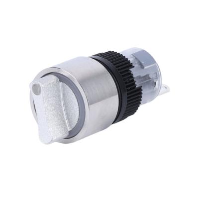 China Stainless Steel /Aluminum Oxide 16mm 2NO2NC 6Pins Stainless Steel Latching Locking Waterproof Metal Rotary Switch 3 Position for sale