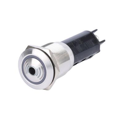 China Stainless Steel LED Alarm Warning Light Signal Lamp Flashmetal Buzzer DC12V DC24V AC 220V19mm Intermittent Noise for sale