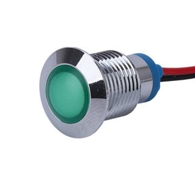 China Nickel Plated Brass (or Stainless Steel /Aluminum Oxide) Waterproof IP65 Dome Metal Main Wiring Signaling Light Full LED Pilot Light 12mm 12V Lamp for sale