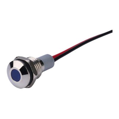 China Diameter 10mm Nickel Plated Signal Driver Lamp 3V 6V 12V 24V 36V 48V 110V 220V LED Indicator Light Brass (or Stainless Steel /Aluminum) QZ Oxide With 150mm Wire for sale