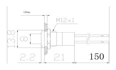 China Waterproof IP67 24v Indicator Equipment Pilot Light 12mm Signal Lamp Nickel Plated Brass (or Stainless Steel /Aluminum) Oxide Metal Flat / Ball Head With Wire for sale