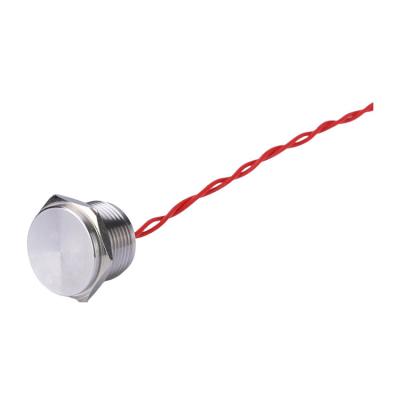 China 16mm Switch Button Head IP68 Stainless Steel Metal Touch 24v 2A Tactile Waterproof Momentary Flat Switch With Wire Lead PS16B-P10F-S for sale