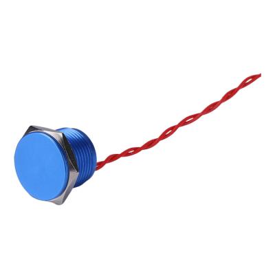 China Momentary Waterproof Flat Head Stainless Steel Metal Wire Lead Electronic 24v 2A 16mm Piezo Switch PS16B-P10F for sale