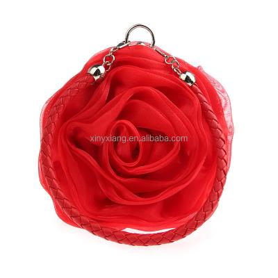 China Factory Wholesale Small Flower Shaped Wristlet Wedding Evening Flower Girl Clutch Purse, Floral Evening Bags for sale