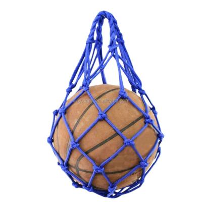 China Factory custom Basketball Net Bag Soccer Football Mesh Storage Sports Ball Holder Nylon Carry Bag Durable Single Ball Carrier for sale