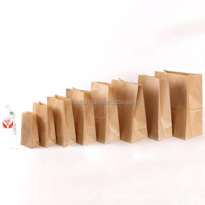 China Factory Customized Kraft Paper Flat Bottom Coffee Bag, Kraft Paper Popcorn Box, Kraft Paper Bag Food Bag Anti-oil Paper Bags for sale