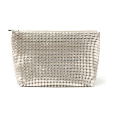 China Factory custom Metal Aluminum Mesh Clutch Cosmetic Bag, Aluminum Metal Mesh Evening Bag Purse Clutch Handbag for sale