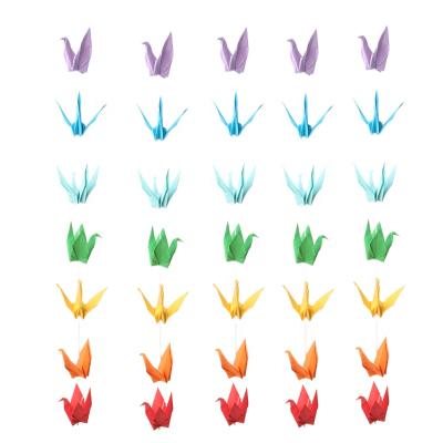 China People Art Rainbow Origami Birds with String for Christmas Wedding Party Event Decoration for sale