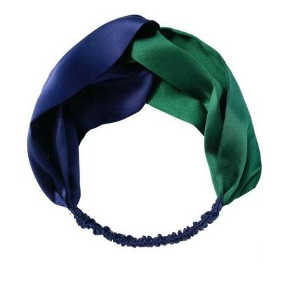 China Women's 16mm Popular Luxury Silk Twist Knotted Elastic Headband for sale