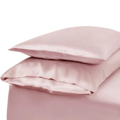 China Comfortable Luxury 22mm Pure Silk Mulberry Zipper 22mm Pink Silk Pillowcase for sale