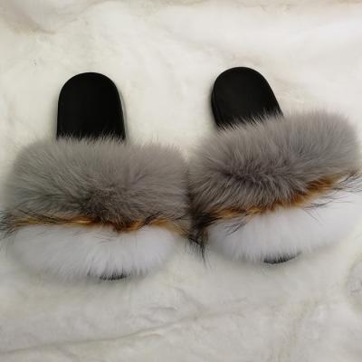 China Fashion Trend Hot Fashion Colorful Fur Slippers Women Custom Fur Slides for sale