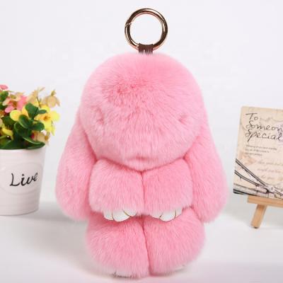 China Bag/phone/car/main hot sale rex rabbit fur ball rabbit key chain lovely china rabbit key chain for bag for sale