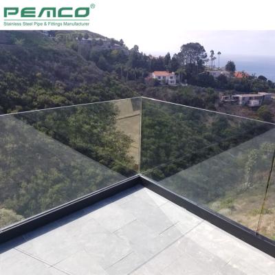 China Modern Frameless Balcony Aluminum Baluster Channel Glass Railing Design For Deck for sale