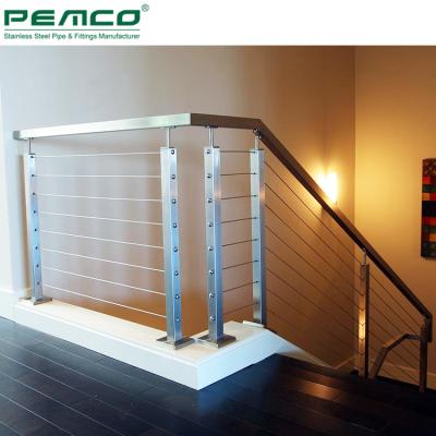 China Modern Balcnoy Wire Railing Post Stainless Steel Cable Railing Modern Indoor Design for sale