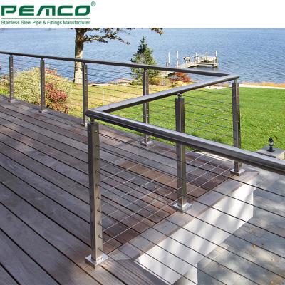 China Modern New Design Outdoor Wire Railing Railing Stainless Steel Deck Cable Railing Cost for sale