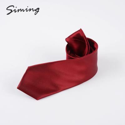 China Red Tie For Wedding And Other Occasions Goods In Stock Fast Delivery Solid Red Luster Shiny Necktie For Necktie Groomsman for sale