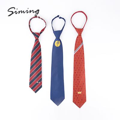 China Wholesale Custom Woven OEM Lady Promotional Microfiber Zipper Tie With Riot Clip for sale