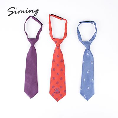 China Custom logo woven jacquard woven school uniform tie for girls boys polyester neck ties for sale