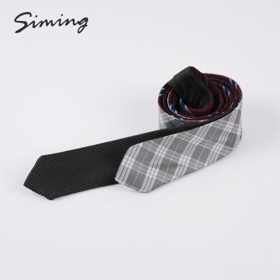 China Buy One Get Two Utility Model Microfiber Woven Patent Reversible Korean Style Tie For Young Guy for sale