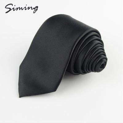 China Customized designable men's pure black 7cm neck ties Afric style factory direct high-grade cheap polyester for sale