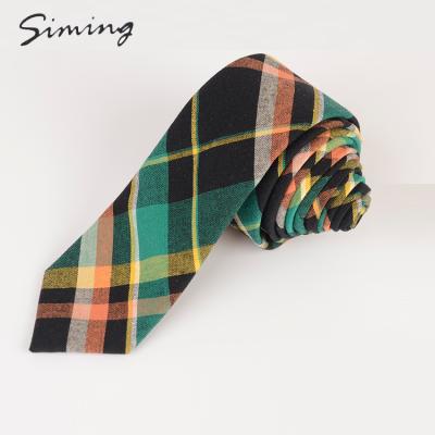 China Chinese Factory Wholesale Skinny Plaid Custom Mens Cotton Floral Skinny Ties for sale