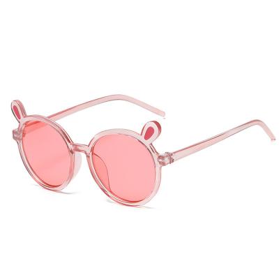 China Flexible Cute Sweet Cartoon Round Frame Sunscreen Outings Baby Girl Heart Sunglasses For Kids for sale