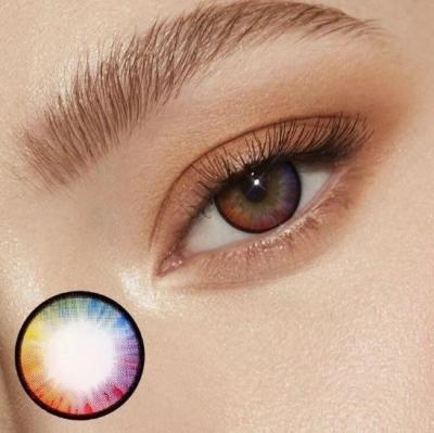 China hot selling unicorn M16 contact lens rainbow colored lens cosmetic soft size 14 mm new arrival rainbow m16 for sale