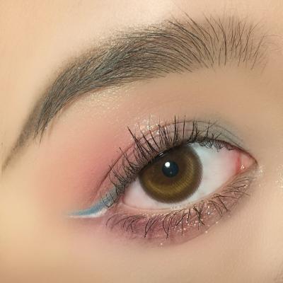 China new arrival highlight Brown me73 colored cosmetic size 14 mm Me73 contact lens contact lenses eye contact lens glitter for sale