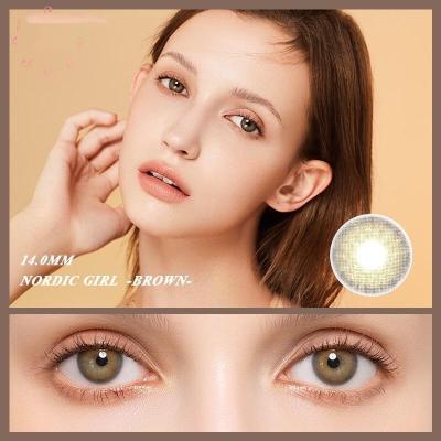 China NORDIC GIRL BROWN color contact lens contact lenses cycle cosmetic eye contact lens size 14mm NORDIC GIRL for sale