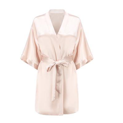 China Top 6A Grade Mulberry Silk Breathable Sleepwear Solid Splendid Robe Pajamas Super Soft Nightgown for sale