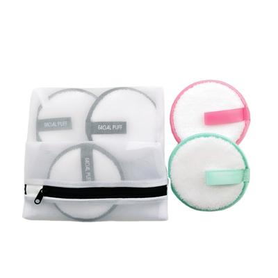 China Soft Washable Makeup Remover Pads Super Soft Sponge Microfiber Cloth Cleansing Face Pad With Private Label for sale