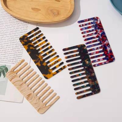 China Custom Wide Comb Cellulose Acetate Tooth Comb Anti Acetic Acid Hair Comb Leopard Static Portable Cushion Marble for sale