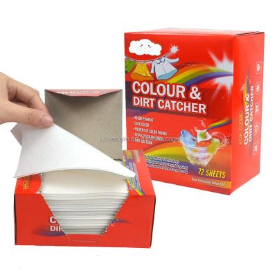 China Sustainable Wholesale Degradable Color Grabber Sheets Fabric Grabber Sheets Color Dirt Collector Laundry Sheets for sale