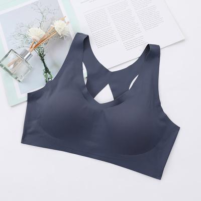 China High quality ladies one piece ice silk underwear cross back women's seamless sports bras for sale