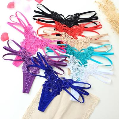 China Women Underwear Antibacterial Sexy Lace Low Rise Breathable Thongs Hollow Out G-String Women's Underwear for sale