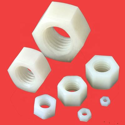 China Automotive Industry White Nylon Plastic M3 Hex Nut For Bolt for sale