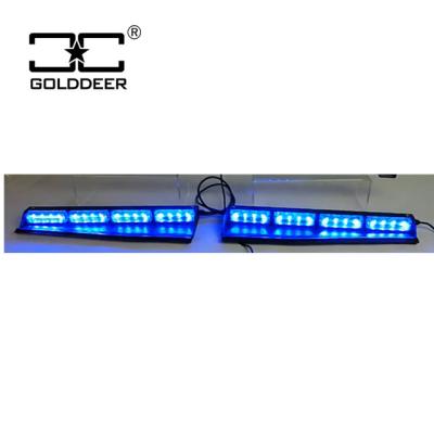 China 32w led waterproof dual colors windshield red blue dash sun visor emergency strobe light for police cars SL8A-V for sale