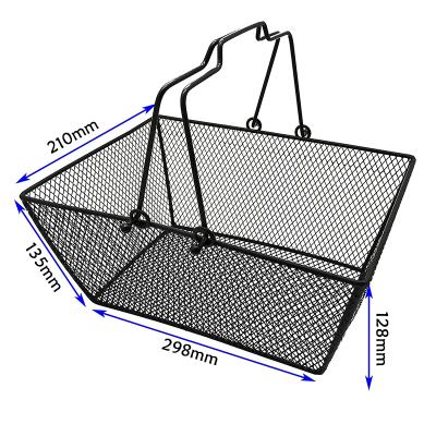 China Stackable Used Medical Pharmacy Small Metal Wire Grid Shopping Mall Baby Carry Cosmetic Basket for sale